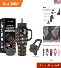 Durable 36oz Coldest Insulated Tumbler with 3 Lids - Adventure Ready Accessory