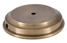 B&P Lamp Antique Finish Flaired Disc Solid Brass Lamp Base