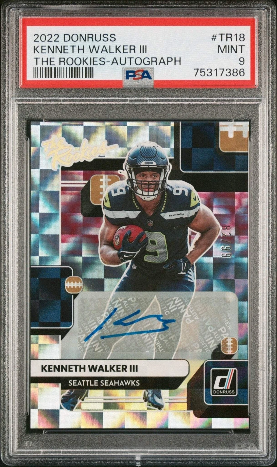 Kenneth Walker III Panini Donruss the Rookies #TR18 Autograph
