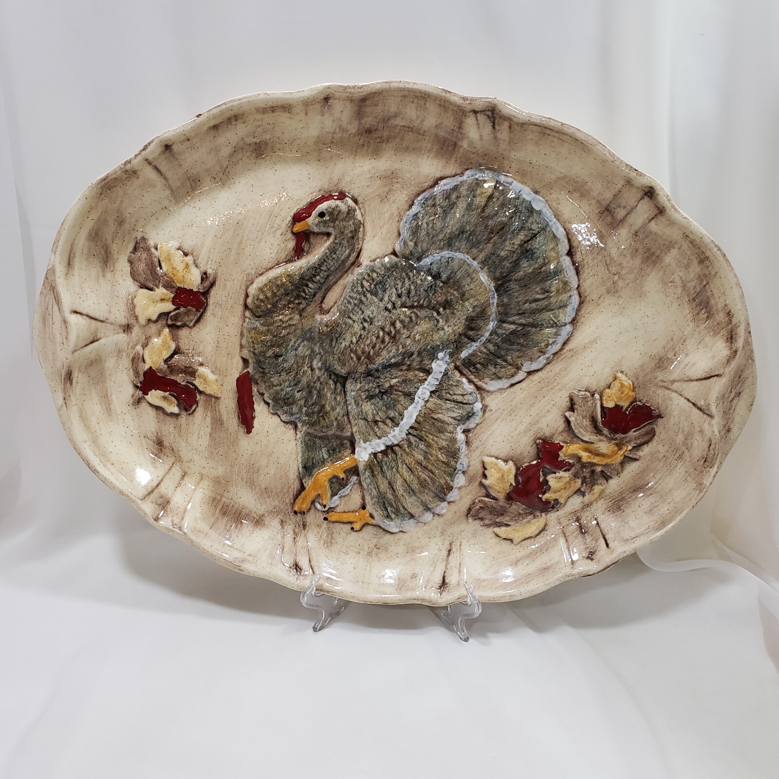 Oval Turkey Platter Ceramic Thanksgiving Dinner 19.25x14.5 eBay