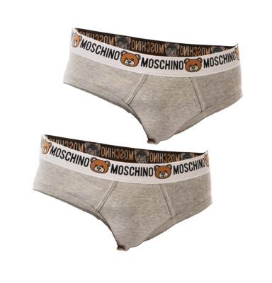 2 SLIP MOSCHINO UNDERWEAR  Man Sz. XL 47378119 489 Grey