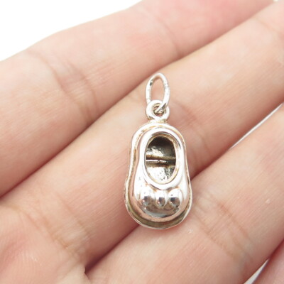 925 Sterling Silber Old Stock Baby Schuh Charm Anhänger
