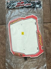 NOS White / Red DYNO GT D-FORCE BLAST SHIELD RACING NUMBER PLATE Old School BMX