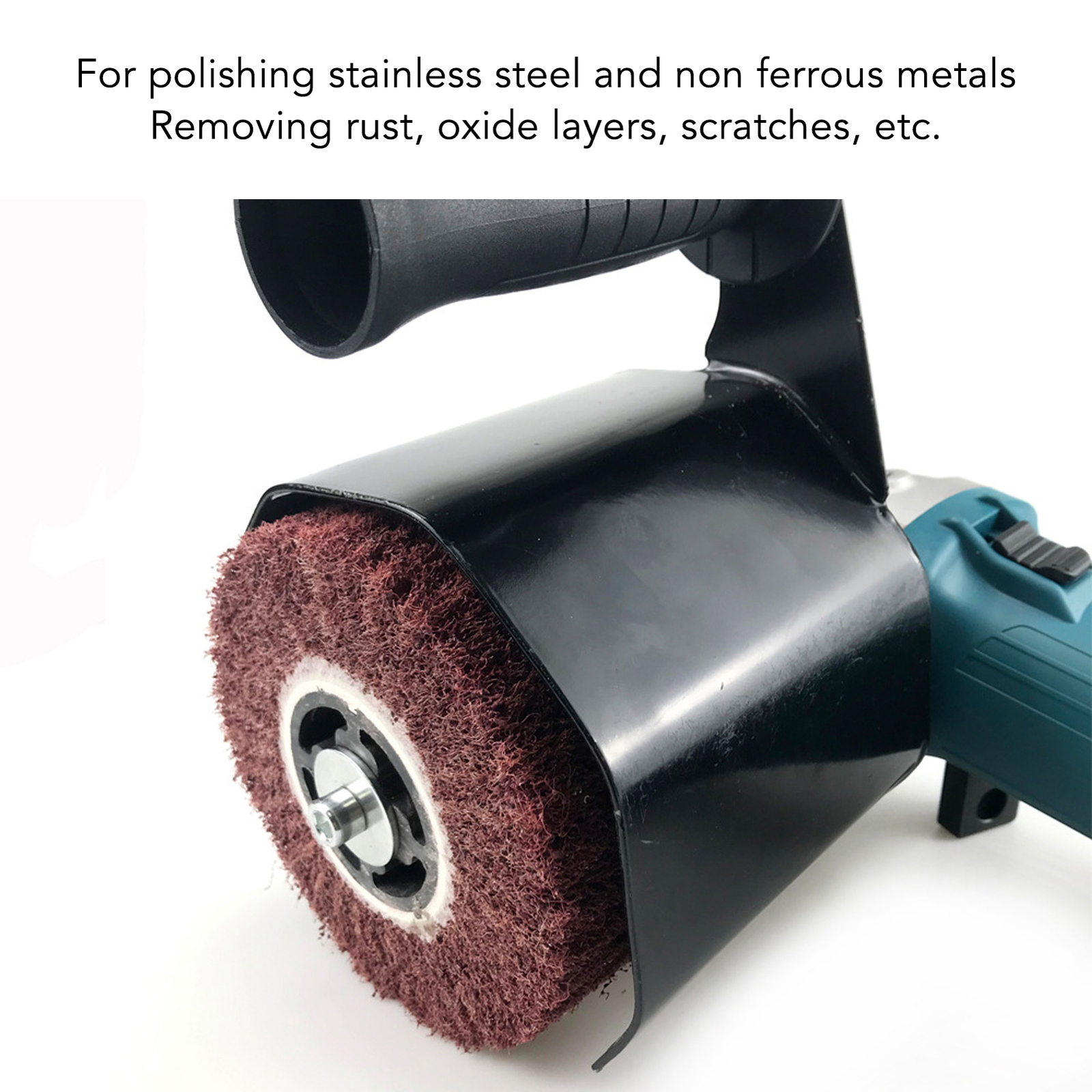 Angle Grinder Burnishing & Polishing Kit – 80 Grit Fast Rust Removal Wheel, M10 Shaft, Steel Polishing Attachment For Wood & Metal, With Protective Cover & Handle