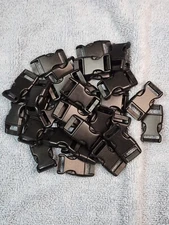 Lot of 48 Black Plastic Quick Side Release Contoured Buckles Paracord Projects