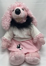 Build A Bear Pink Poodle Bean Plush Dog with 50s sPoodle Skirt Belt Barks Sound