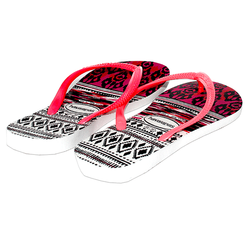 SANDALI TRIBALI SLIM HAVAIANAS DONNA NUOVI SENZA ETICHETTE 28€ 7/8 infradito bianco/corallo - Foto 2 di 3