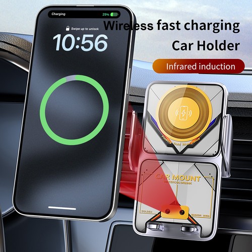 Wireless Car Charger Automatic Induction Phone Holder Bracket For Samsung S24+ - Picture 21 of 28