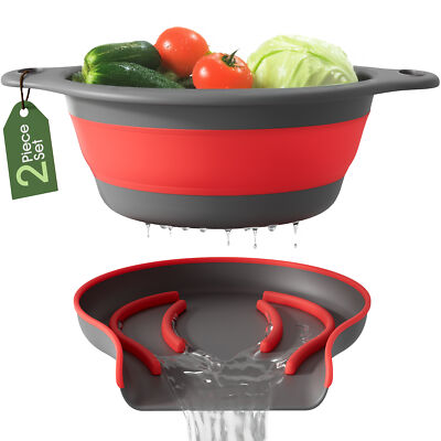 Gevoli Collapsible Colander with Draining Tray
