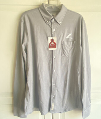 Roots Shirt Mens Medium Haywood Long Sleeve Gray Quarry HP Logo New
