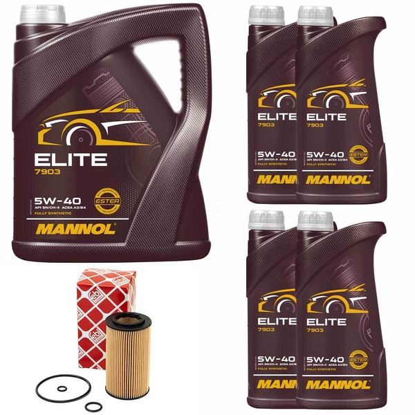 MotoröL Set Mannol 5W40 API SN / CH-4 9 Liter + ÖLfilter FüR Mercedes Viano CDI-image