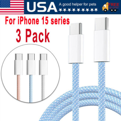 For iPhone 15 Pro Max 15 USB-C to USB-C Cable Fast Charger Type C Charging Cord