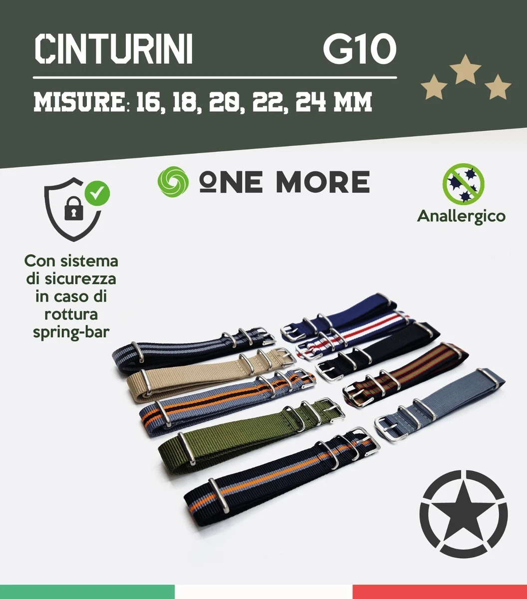Cinturino Nato In Tela Di Canapa Per Orologio - 18/20/22/24 Mm Con Fibbia Oro - Traspirante E Antiodore