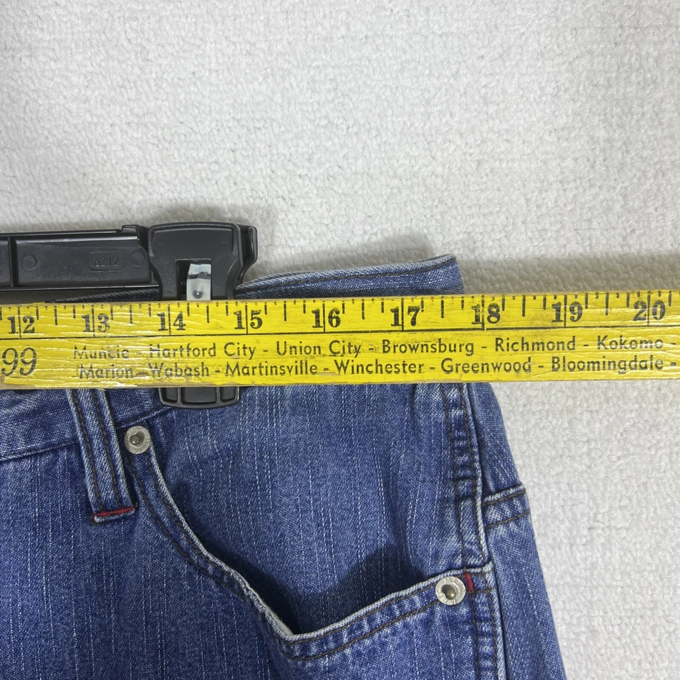 Pantalones de mezclilla Mountain Lake Capri para mujer 18 azules bolsillos de lavado medio algodón tiro medio Foto 4 de 4