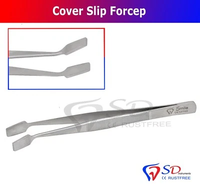 SD INSTRUMENTS OFF-SET COVER SLIP FORCEPS 4'' - Coverglass Forceps For Manual Coverslipping NEW