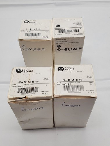 Allen Badley Pilot Light, Green, 12-130V AC/DC, LED, Type 4X 800H-QRH2G Lot (4) - Picture 5 of 9
