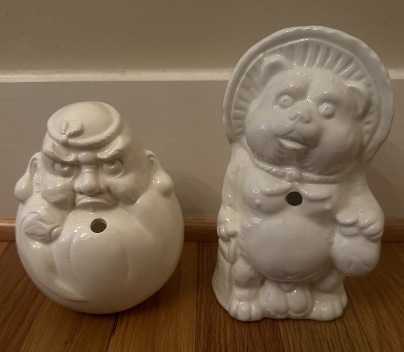 2 Vintage Tiki Mugs Benihana Of Tokyo Made In Japan Bear Lucky God Daruma