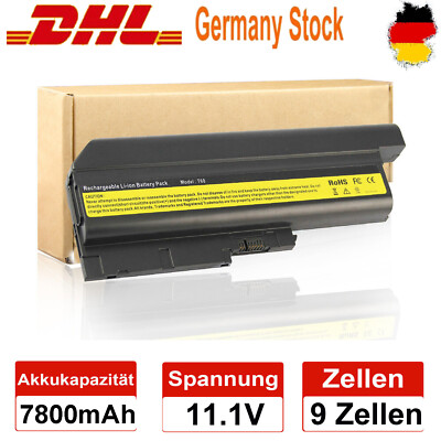 T60 Akku Für IBM Lenovo Thinkpad R60 R61 R61i T60p T61 T500 R500 W500 7800mAh