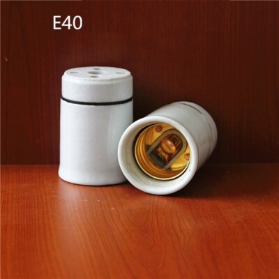 1x E40 Light Socket Porcelain Ceramic Screw Socket Lamp Holder Bulb Base