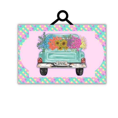 Spring Floral Truck Sign or Door Hanger - Picture 3 of 4