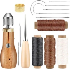 Portable Speedy Sewing Awl Kit Hand Stitcher Repair Tool Kit for Leather Canvas