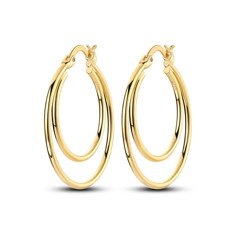 Hoop Earrings Minimal Earrings 925 Sterling Silver Hoop Earrings-image