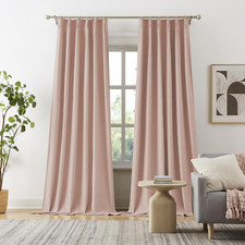 Pink 102" Blackout Curtains - Thermal Insulated Pleat Drapes for Nursery 2 Panel