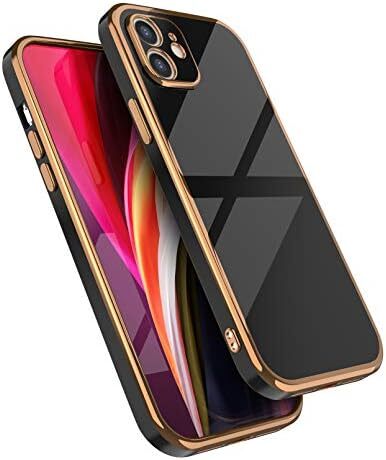 Case for iPhone11 6.1 Inch, Soft Silicone Slim Case Electroplated Straight Edge
