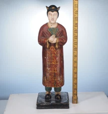 Asian Chinese decor hand painted female figure holding fan