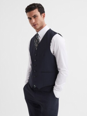 REISS Hope Modern Fit Reiseweste Oberteil in Navy