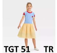 Girls' Snow White the Seven Dwarfs Cosplay Dress - Light Blue/Yellow, X-Small