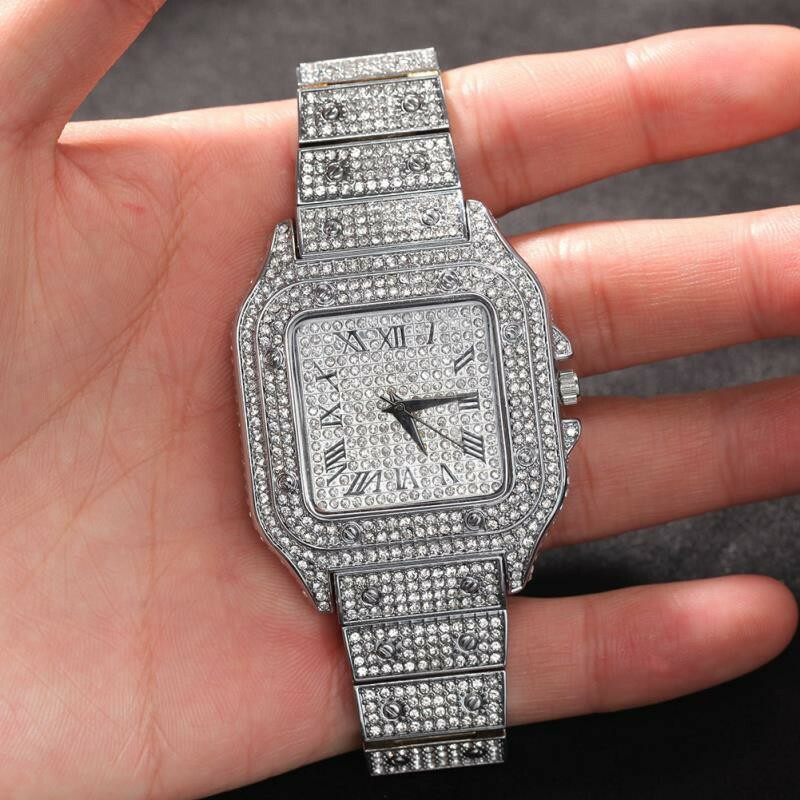 agete✨ Classic Square Face Watch Diamond Fossil Watch With Diamond Accent - Gem