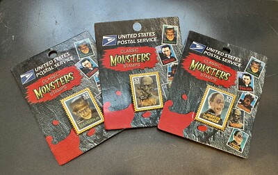 1997 Three United States Postal Service Classic Monsters Stamp Collector s Pins