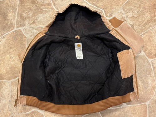 Carhartt Jacket Boys Size Medium Size 8 Brown Canvas Quilted Lined - Picture 11 of 18