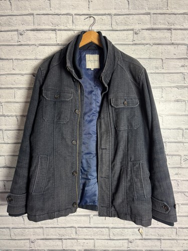 Racing Green Men's Herringbone Tweed Blue Grey Jacket Coat Large / L - Picture 7 of 10