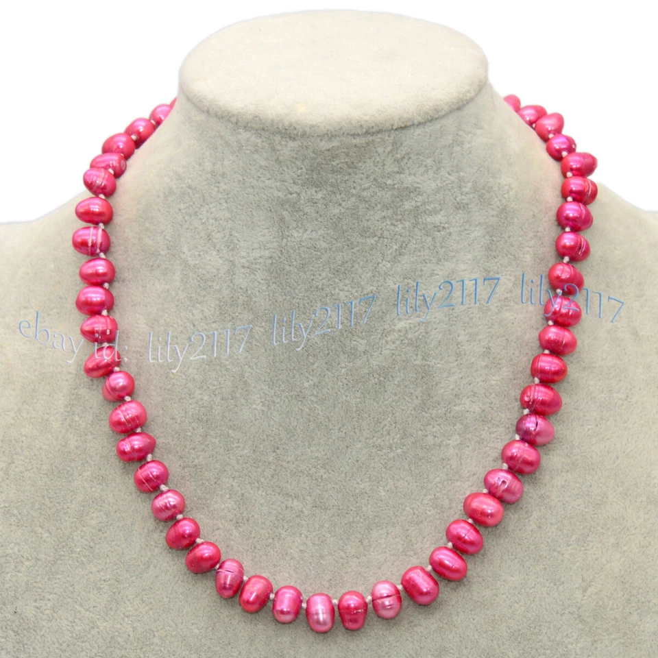 Многоцветные ожерелья с боковыми отверстиями 8-10 мм из пресноводного барочного жемчуга с бисером 16-56 дюймов - Изображение 4 из 4