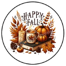 HAPPY FALL AUTUMN ENVELOPE SEALS LABELS STICKERS PARTY FAVORS