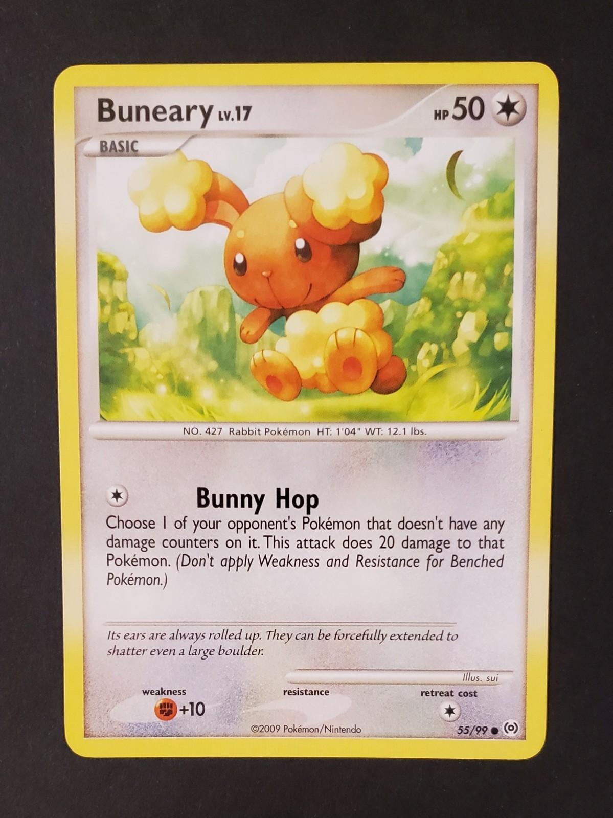 Buneary 55/99 Pokémon Card 2009 Pokemon NM Near Mint