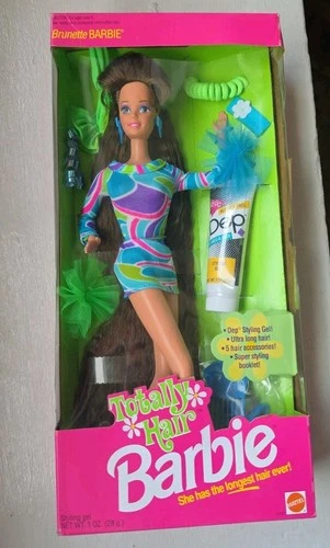 1991 Rare Vintage Totally Hair Brunette Barbie 1117 NRFB NIB F4