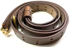 US M1 Garand WWI M1907 Military Style Leather Sling 1" Inch Width- Leather & ...