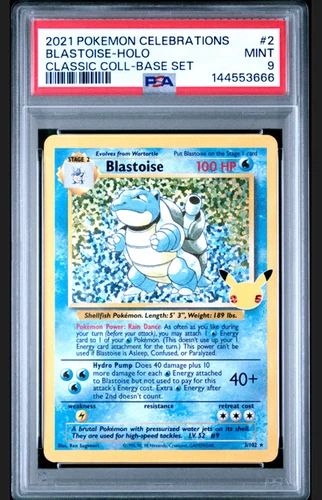 2021 POKEMON CELEBRATIONS CLASSIC COLLECTION #2 BLASTOISE-HOLO PSA 9
