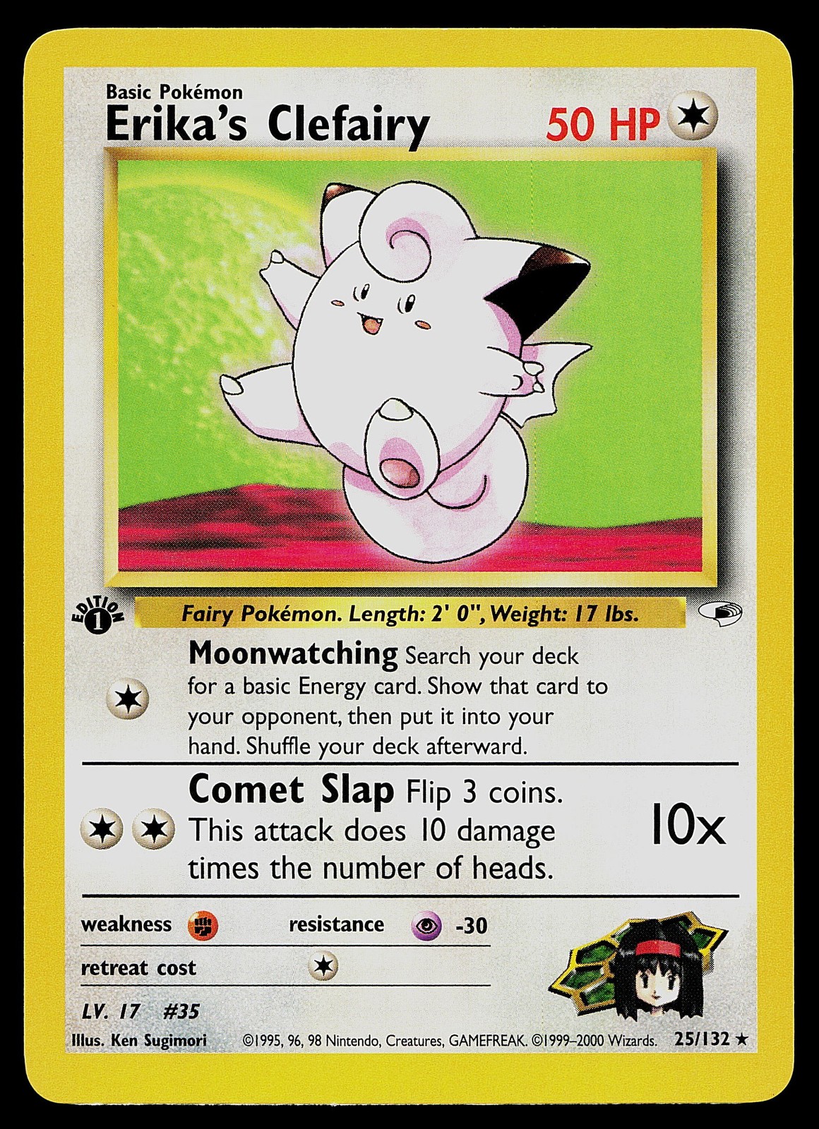Pokemon Card - Erika's Clefairy Gym Heroes 25/132 Rare 1st Edition