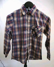 Vtg 80s Levi  s Plaid Long Sleeve Button Down Shirt Size 10 Levis Made In USA