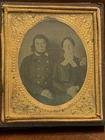 6th Plate Ambrotype Civil War Confederate Southern Soldier And Wife Photo Rare