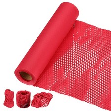 Honeycombs Packing Paper, 12" x 66' Honeycombs Cushioning Wrap Roll, Red