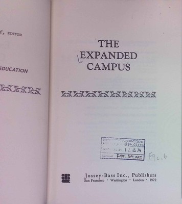The expanded campus. Current issues in higher education. Vermilye, Dyckman W.: