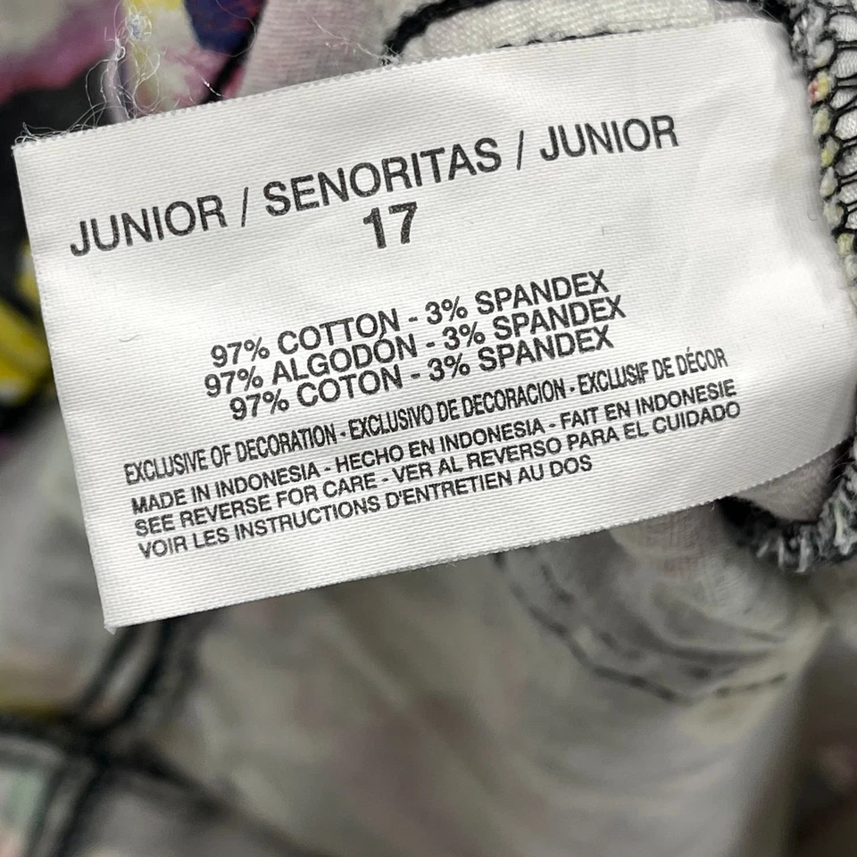 LEI Shorts Junior Size 17 Pink Yellow Floral Ashley Low Rise Cotton Y2K Retro - Image 4 of 4