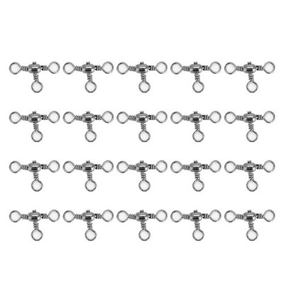 20Pcs Durable Flexible Three Way Rolling Swivels Triple Fishing