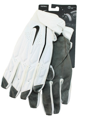 New NIKE Football D-Tack Size 4XL White /Black Sticky Hydra-Grip Gloves MSRP $70