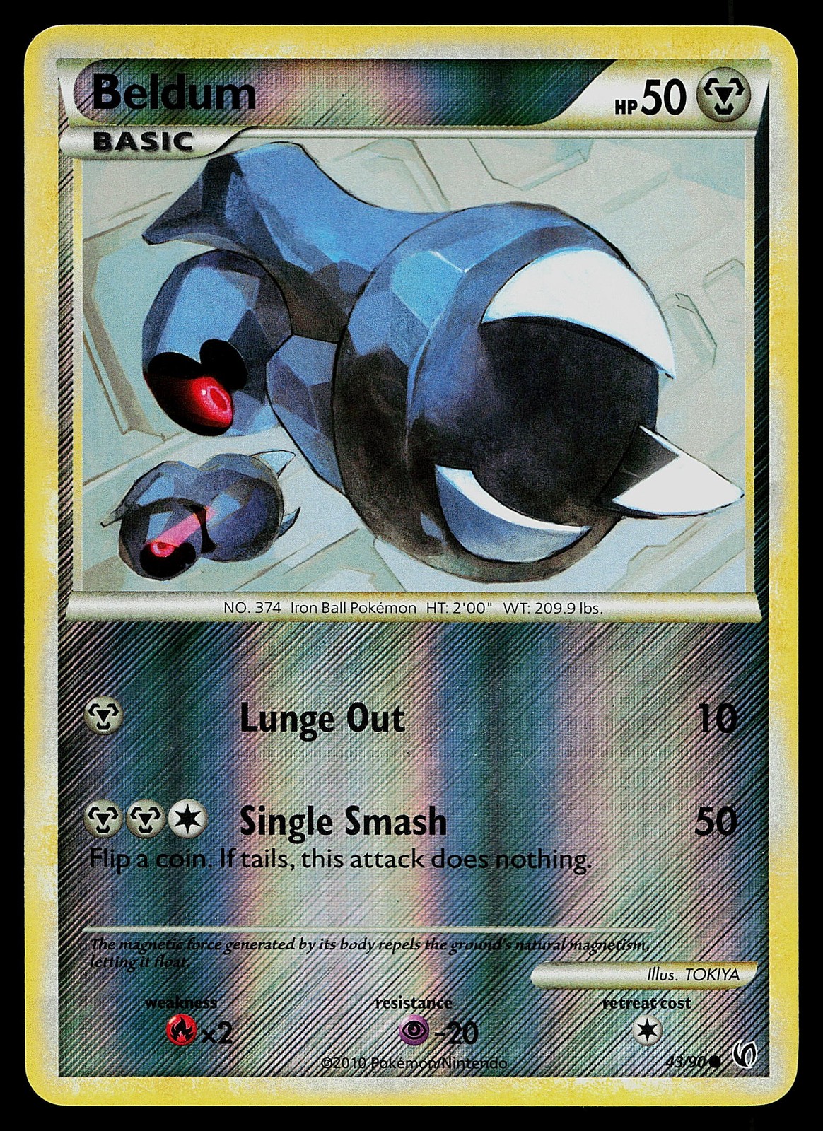 Pokemon Card - Beldum Undaunted 43/90 Common Reverse Holo